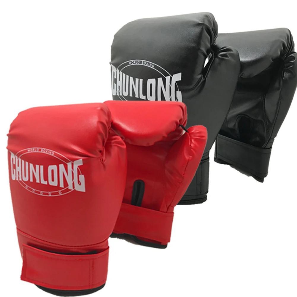 2pcs Muay Thai Karate Punching Gloves PU Leather Boxing Training Fighting Gloves