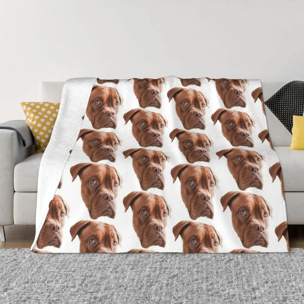 

Melancholic Dogue de Bordeaux Throw Blanket blankets ands Personalized Gift Bed linens funny gift Blankets