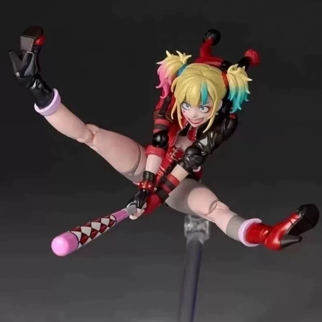 Dc Articulated Action Figure Harley Quinn Revoltech Suicide Squad Animated Version Replaceable Face Collectible Model For Adult view 4