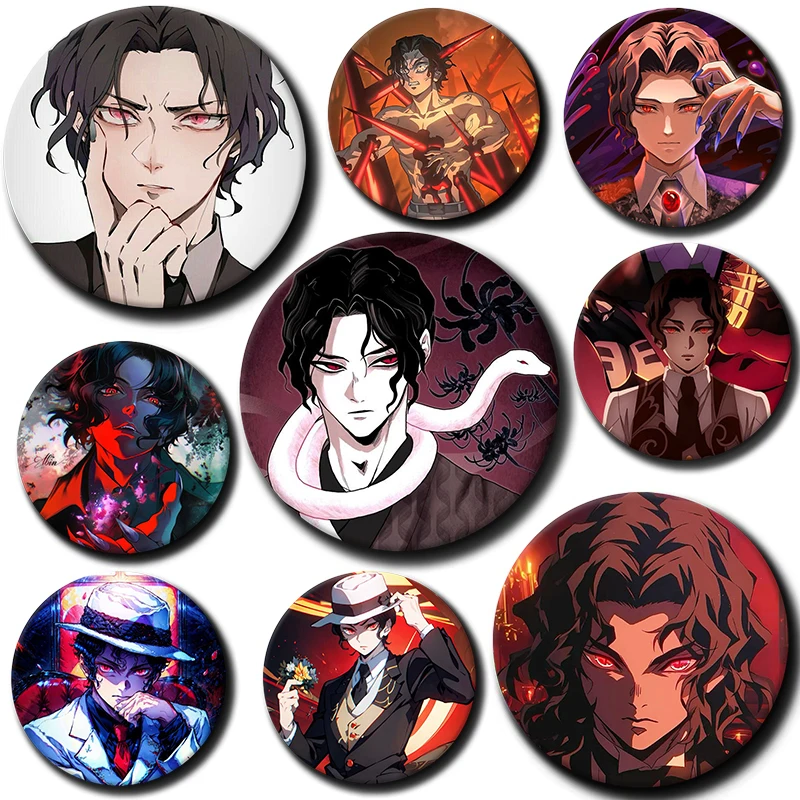 

Cartoon Character Demon King Button Pin Badge Anime Muzan Kibutsuji Brooch Creative Badge for Backpack Clothes Decoration Gift