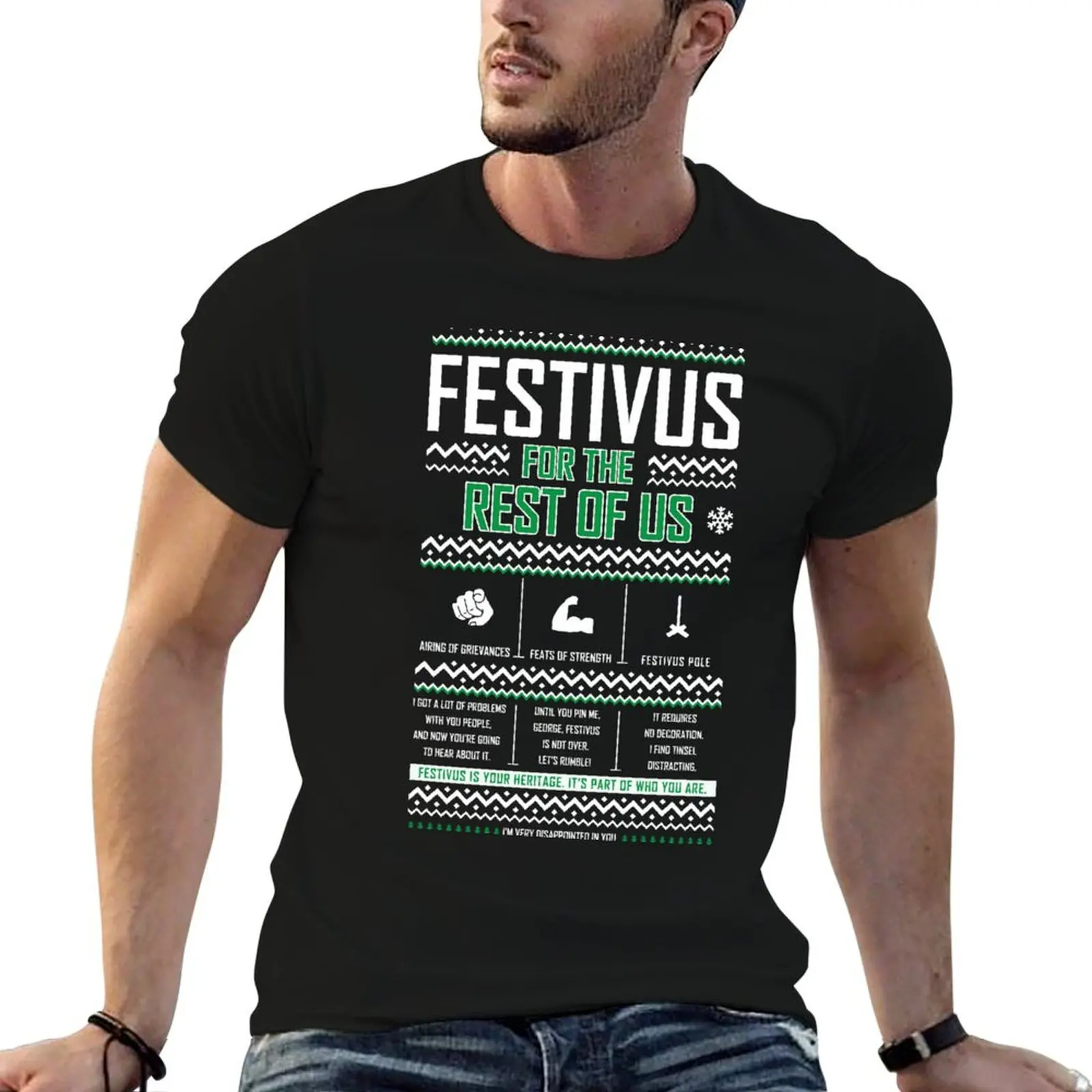 Футболка Festivus, мужские футболки, повседневные футболки для мужчин, забавная футболка с графическим рисунком