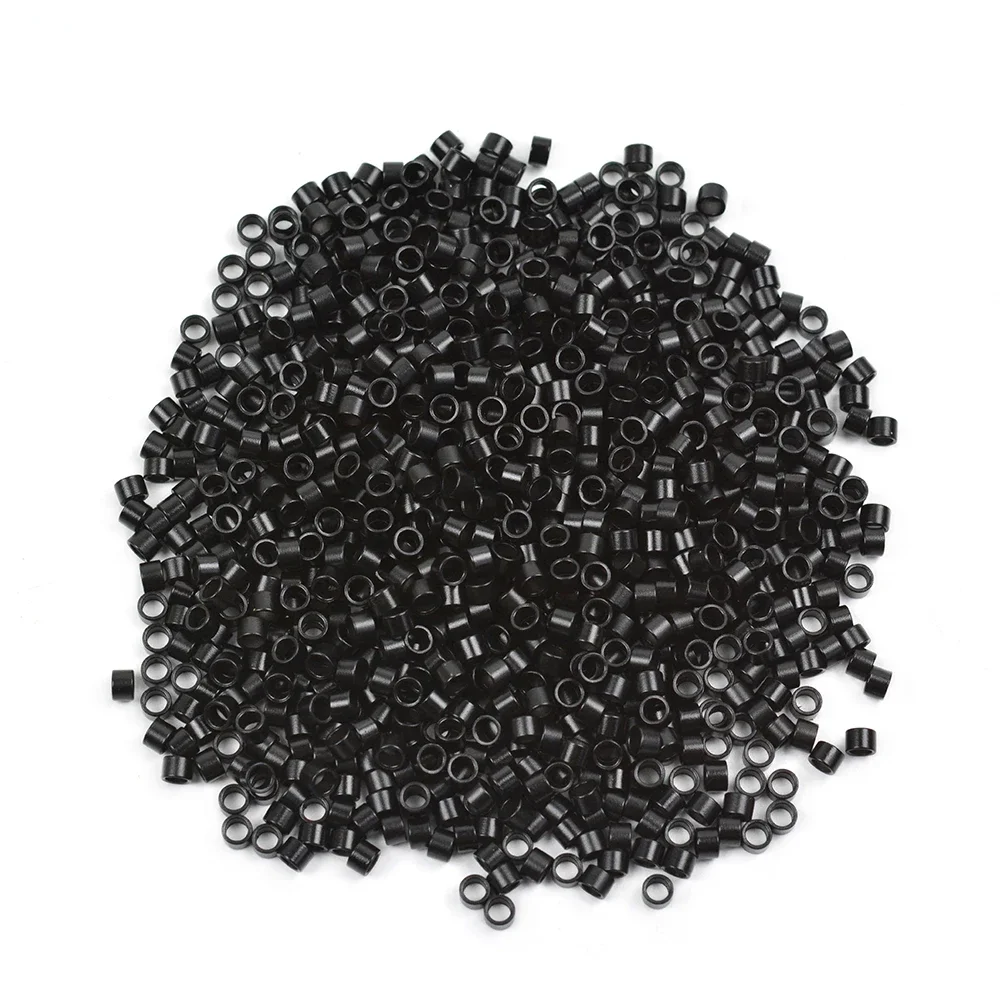 1000Pcs 4.0X2.8X2.8mm Micro Rings Links Beads Plain Weave Without Silicone for Hair Extension Tools