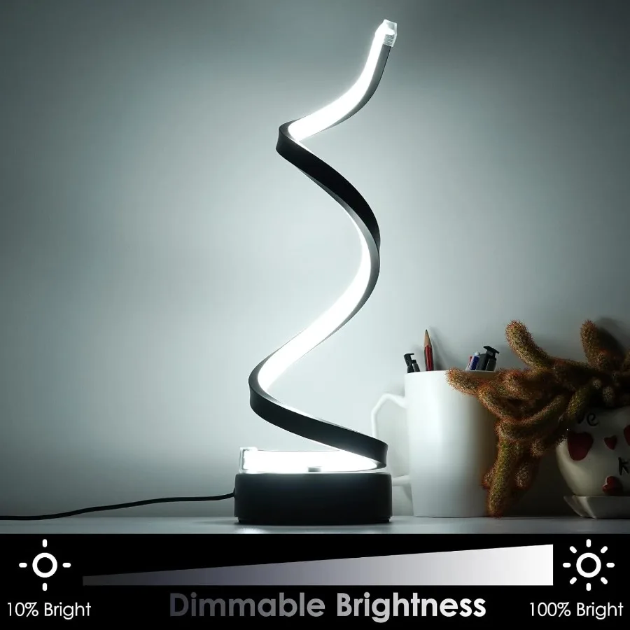 거실용 테이블 램프 2개 세트 블랙 디밍 가능 LED 램프 소형 침대 옆 램프 침실 사무실 가정용