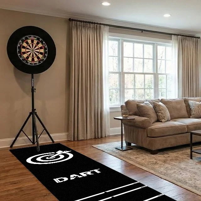 VIKAMA Target Logo Dart Mat Marked Throwing Lines Anti Slip Long Carpet For Dartboard Game Floor Protection Professional Indoor