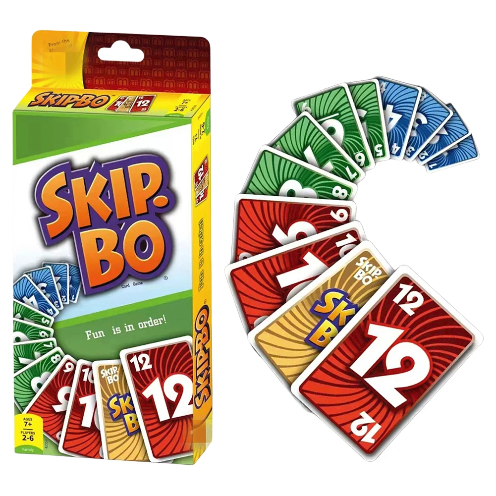 Juegos Mattel SKIP BO Juego de cartas Juego de cartas multijugador Juegos de fiesta familiar Juguetes Juguete para niños Regalo para edades de 7 años y mayores