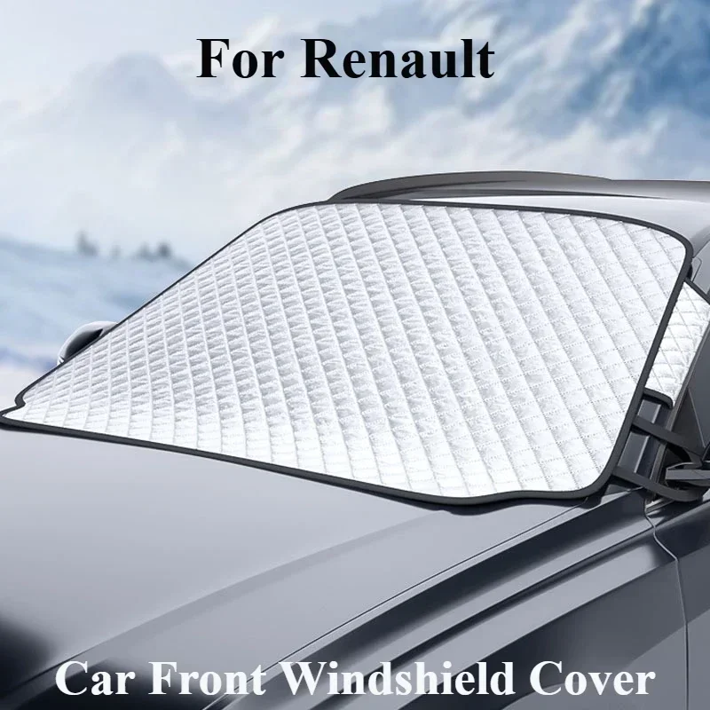 

For Renault Kwid 2023 Kadjar Captur Megane Sandero Stepway Clio 5 2022 Arkana Car Front Windshield Snow Cover Sunshade Cover