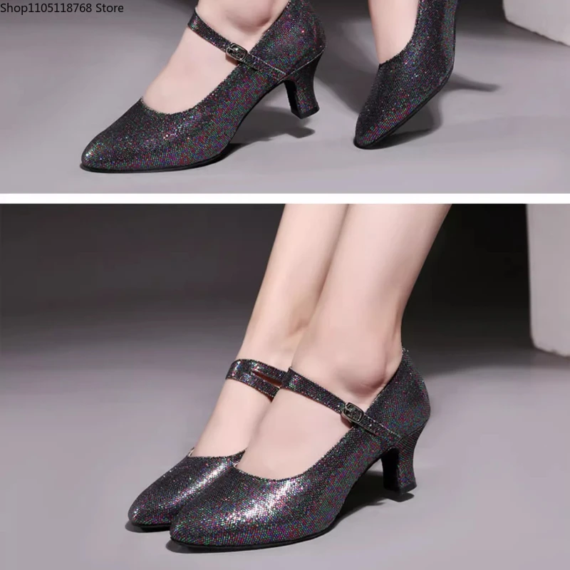 여성용 볼룸 스니커즈 라틴 & 모던 재즈 탱고 댄스화 부드럽고 유연한 밑창 실내/실외용