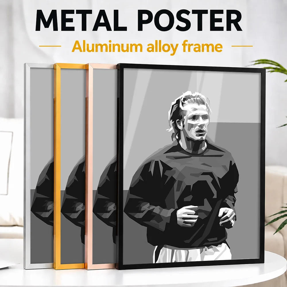 David Beckham Running Metal Poster With Aluminum Alloy Frame Personalized Illustration Wall Art For Clubhouse Reception Area