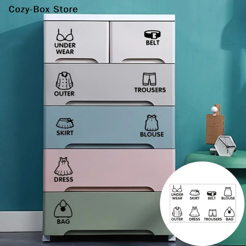 [ZY]Wardrobe Clothing Label Decal Sort PVC Stickers Tag Wall Decals Clothes Classification Labels Bedroom Art Sticker[ZY]