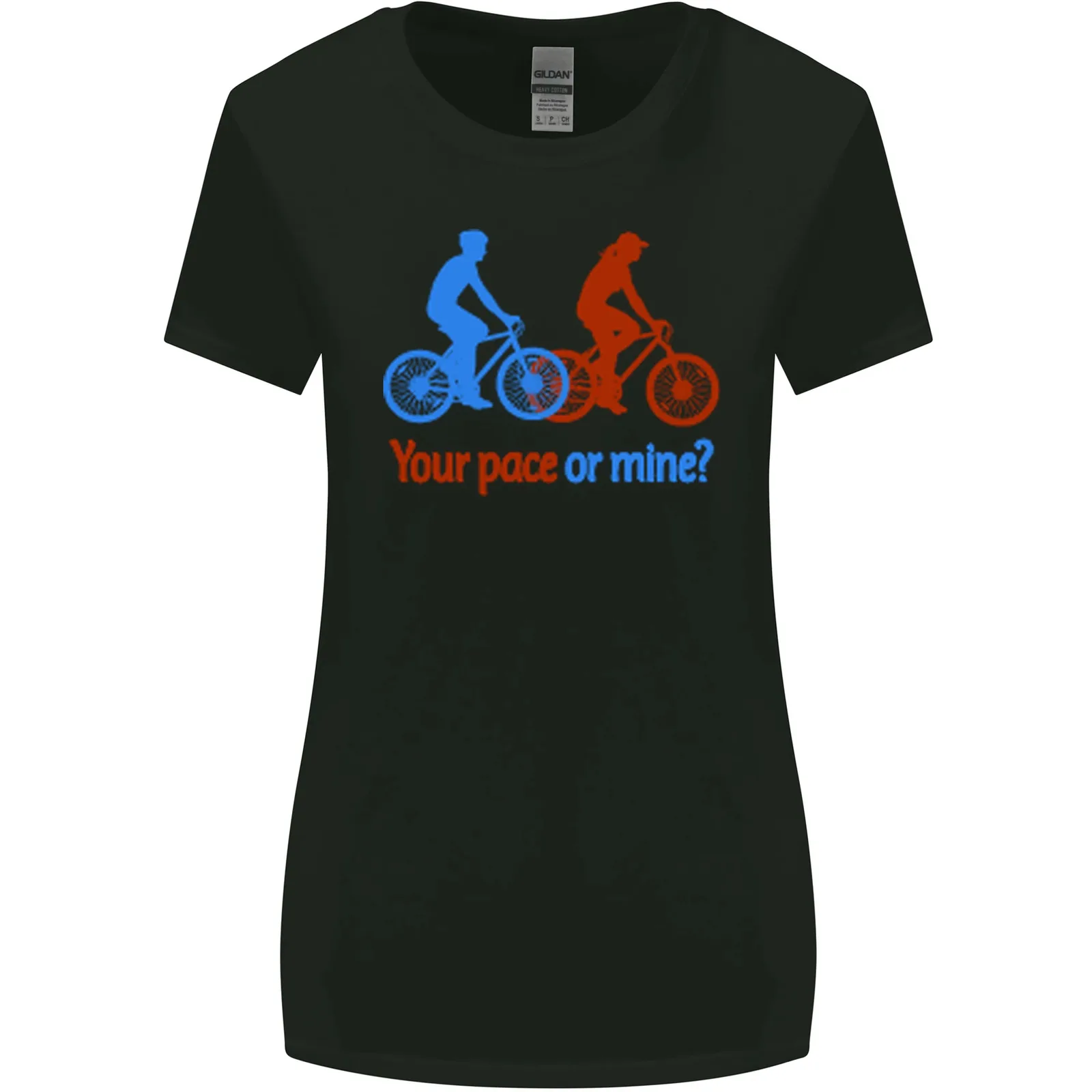 Your Pace or Mine Funny Cycling Cyclist Womens Wider Cut T-Shirt