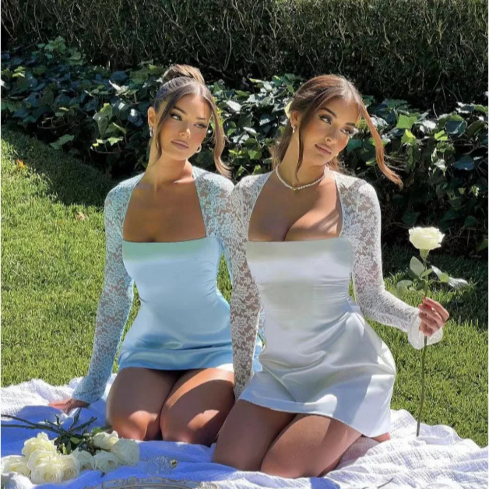 

Sexy Summer Dress 2024 Womens Halter Neck Solid Color Backless Bodycon Mini Dress A Line Club Party Beach Outfit