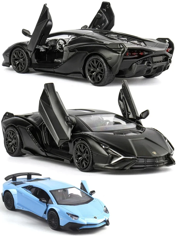 1:36 Lamborghini Sian FKP 37 Super Toy Car For Children RMZ CiTY Diecast Metal Miniature Model Pull Back Collection Gift For Boy