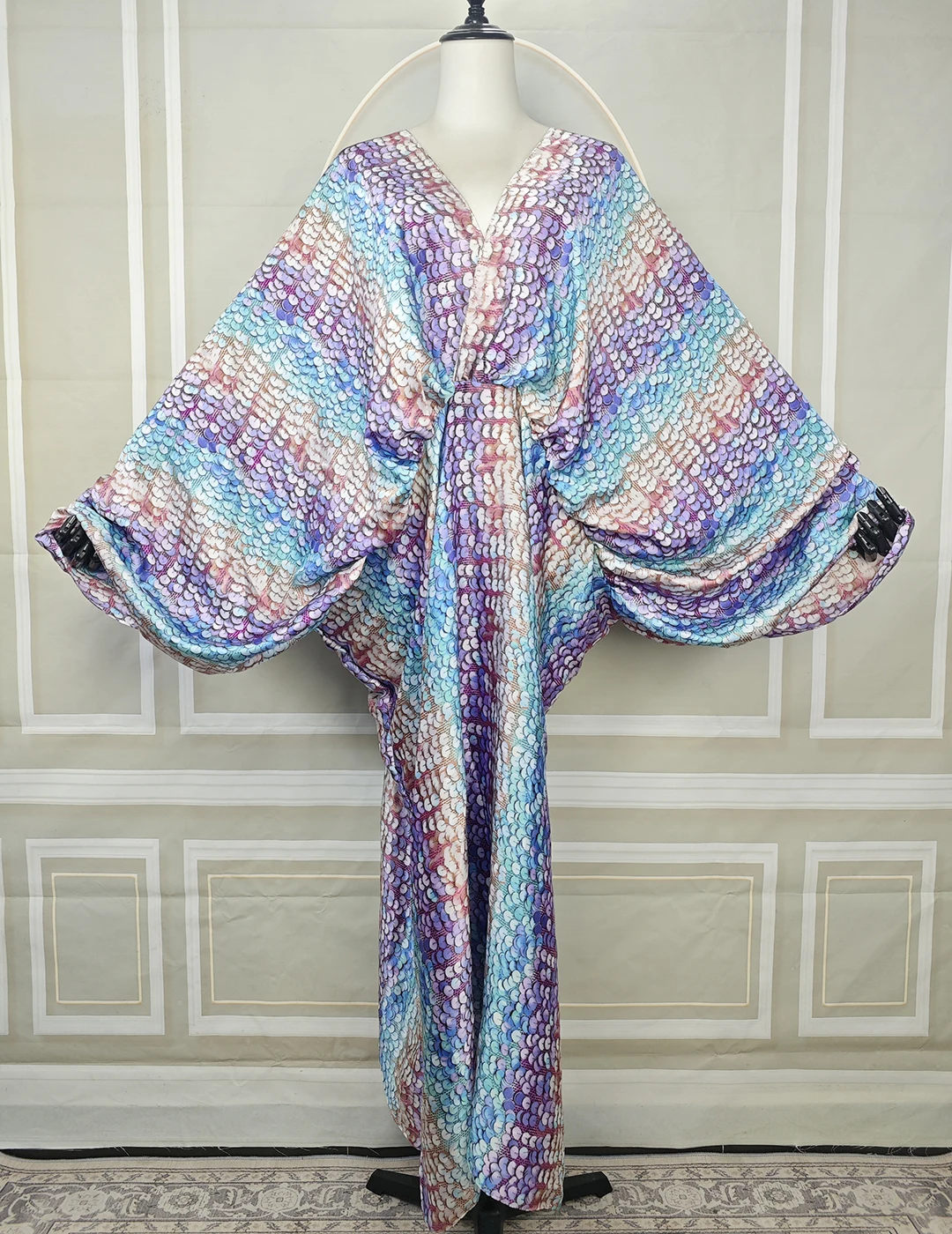 

Dubai Fashion Lady Silky Evening Party Loose Maxi Dree Boho Summer African Lady Streetwear Kaftan Abaya Muslim Abaya