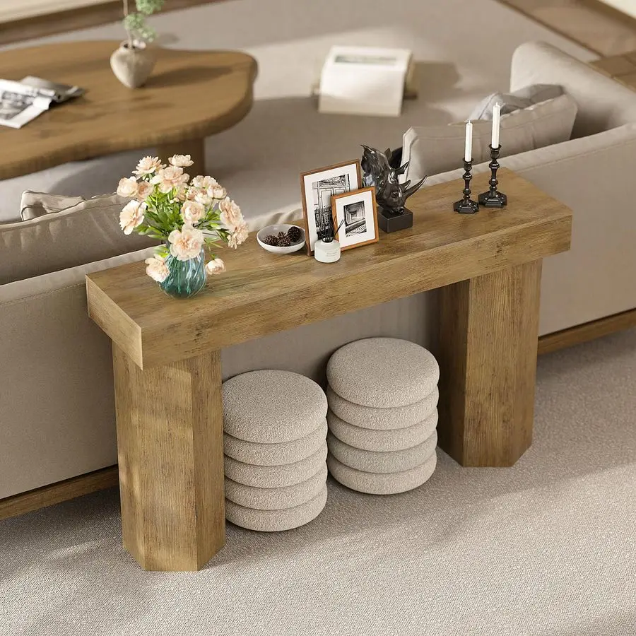 طاولات وحدة التحكم للمدخل 47 طاولة أريكة خلف الأريكة طاولة المدخل الخشبية، طاولات أريكة وحدة التحكم الصناعية لـ Livi #4