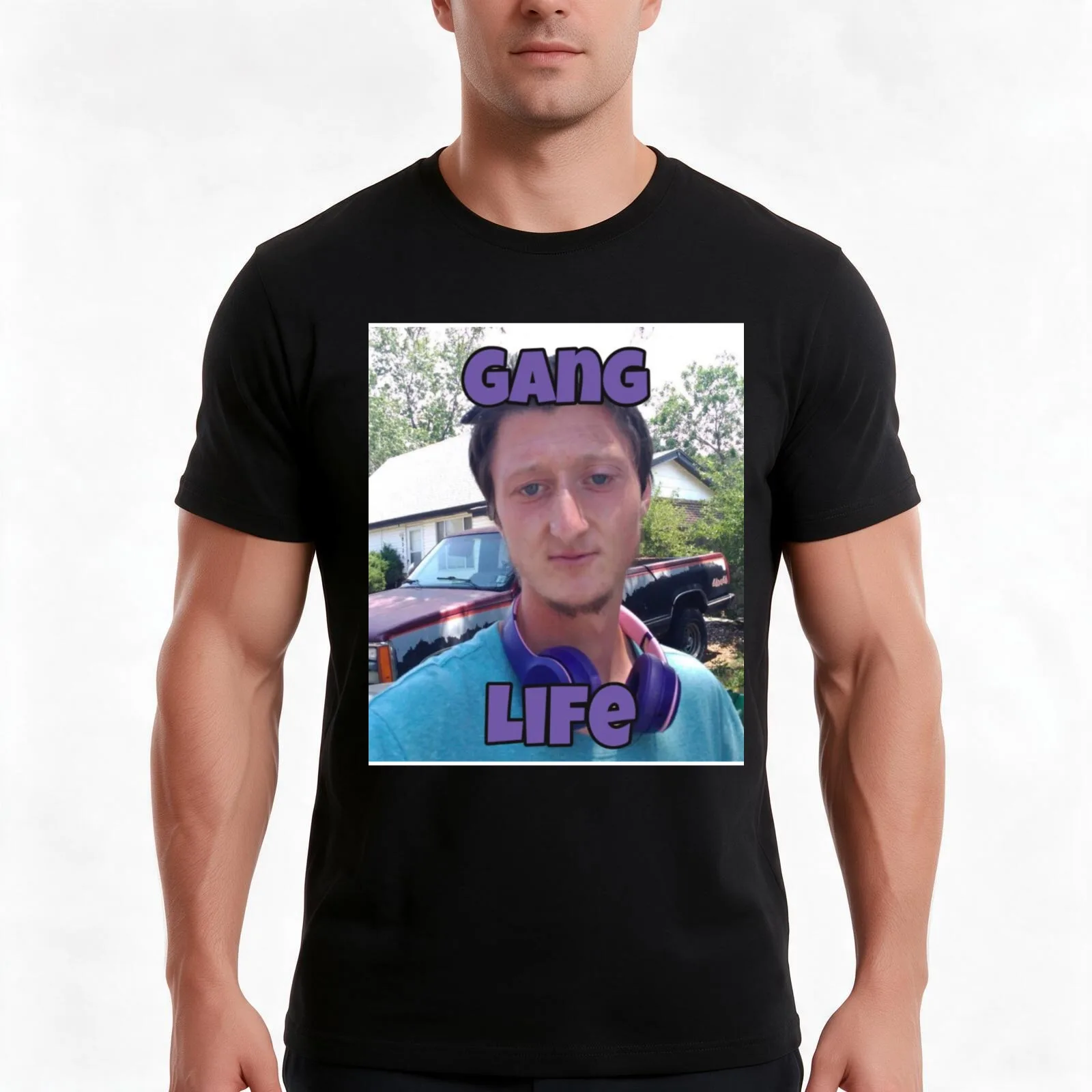 Daniel Larson Gang Life T-Shirt Summer Casual Cotton Tee Oversized Streetwear Tops Vintage Graphic Print Unisex Men Women