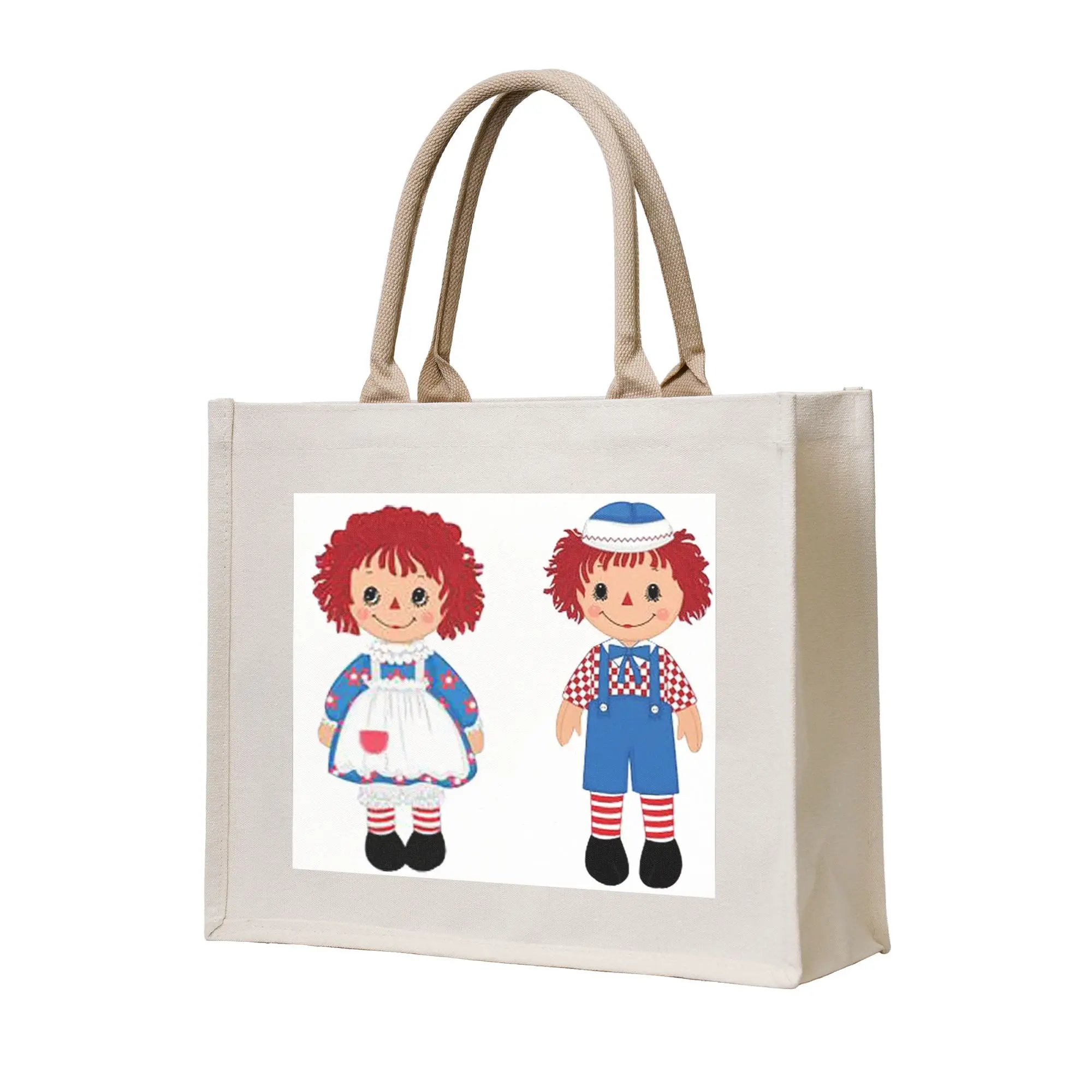 

Сумка-шоппер Raggedy Ann And Raggedy Andy The Vintage Dolls, холщовая, складная, для женщин, на плечо, сумка-тоут