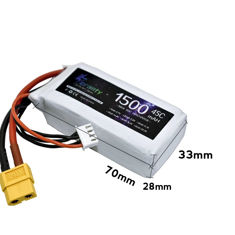 TERANTY 3s 45C 11.1V 1500mah Lipo Battery for RC Car Airplane Boat Quadcopter Spare Parts upgrade 11.1v Drones battery 1Pcs