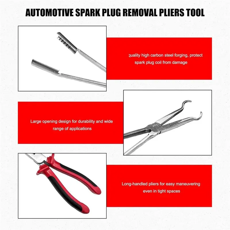 HLZS-Cable Removal Clamp Tool 2 PCS Car Wire Removal Pliers Tool, Automotive Nose Hose Grip Plier Cylinder Cable Boot Wire