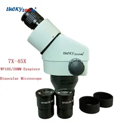 7X-45X Binocular Microscope Head Professional Continuous Zoom Stereo Microscopio WF10X Eyepiece Complete Optional Accessories