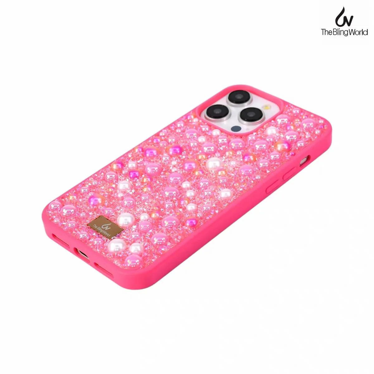 Electroplated pearl and glittering diamond phone case, suitable for iPhone
