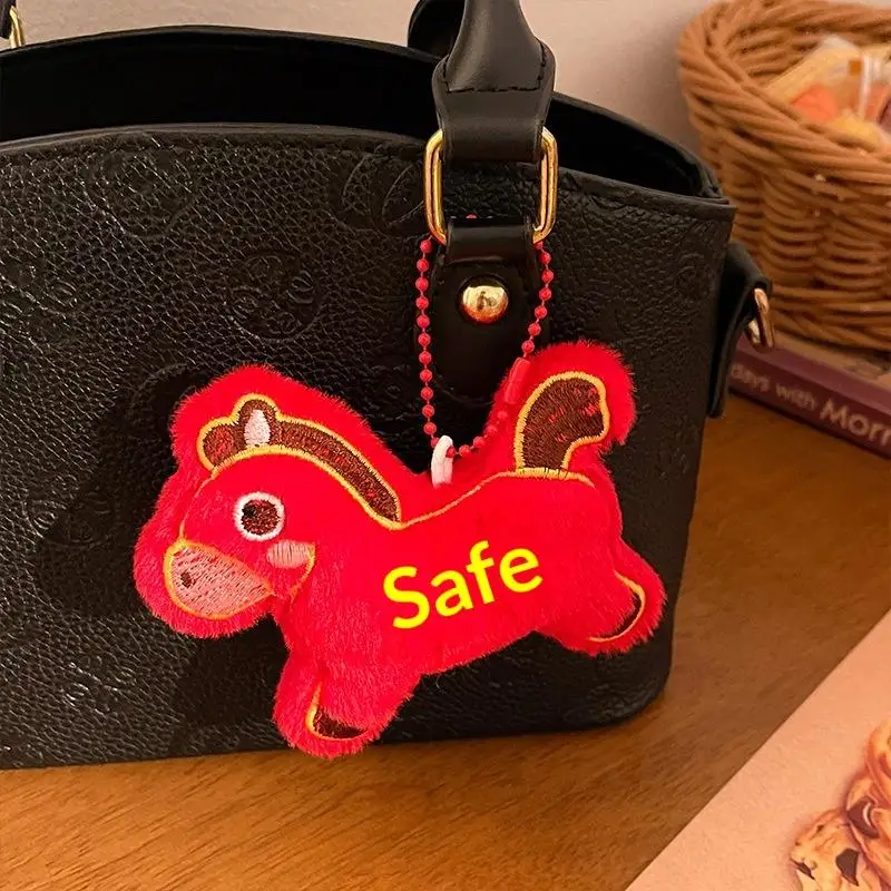 Mignon année du cheval poney mascotte en peluche poupée en peluche porte-clés pendentif sac suspendu nouvel an chinois bénédiction Souvenir cadeaux
