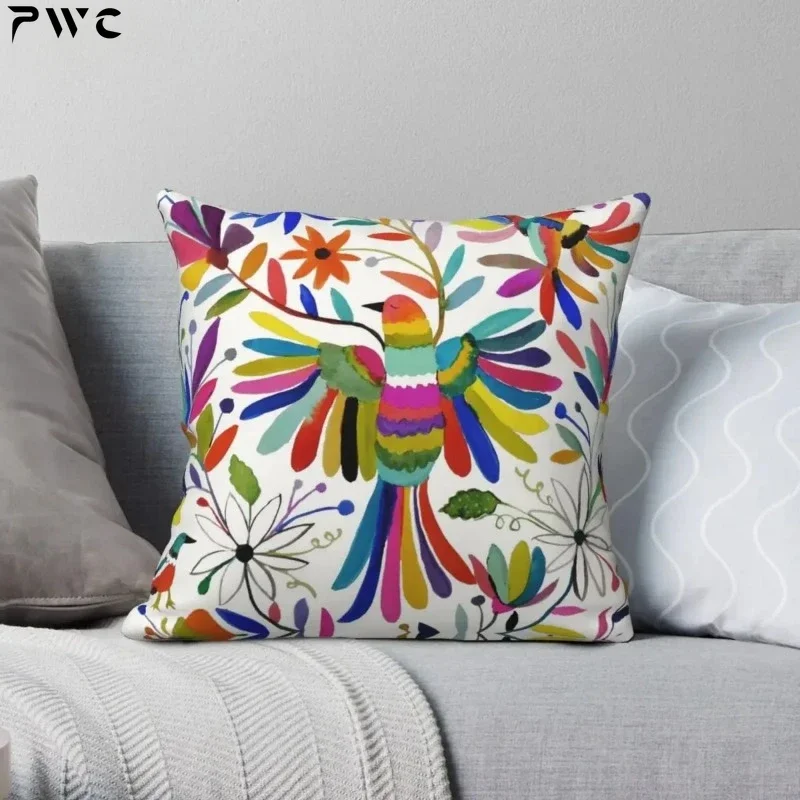 Otomi Bird Pillowcase Polyester  Creative Zip Decorative Pillow Case Room Cushion Cover Wholesale 45x45