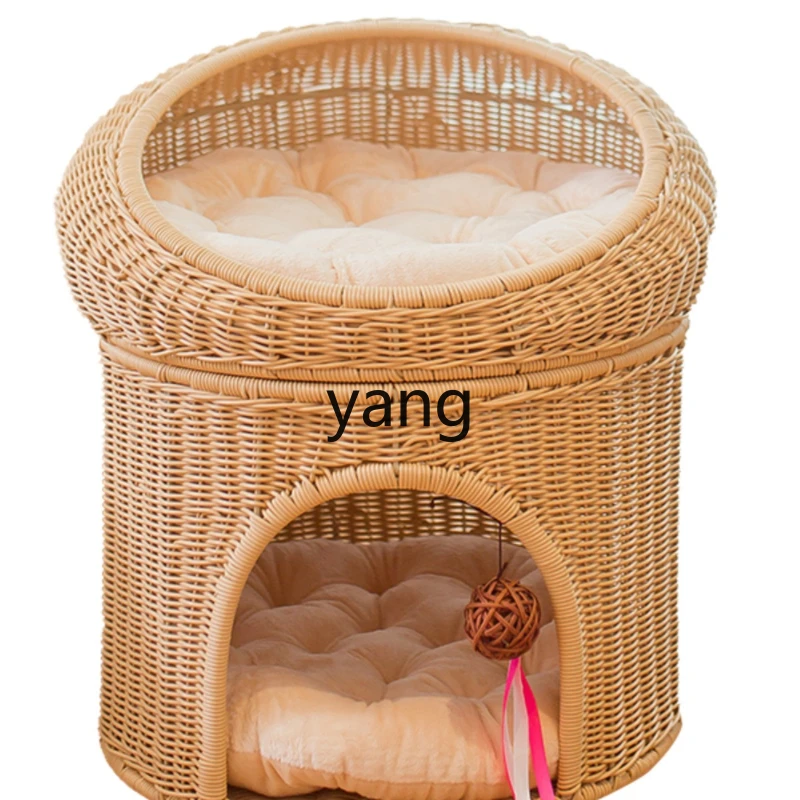 

Yjq Cat Nest Closed Summer Double-Layer Four Seasons Universal Cat Pet Supplies Bed Villa