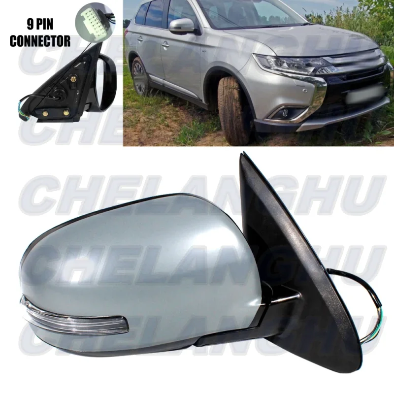 

Mirror Assembly For Mitsubishi Outlander MK3 GF 2013 2014 2015 2016 2017 2018 2019 2020 Right 9Pins Paintable Heated Power Fold