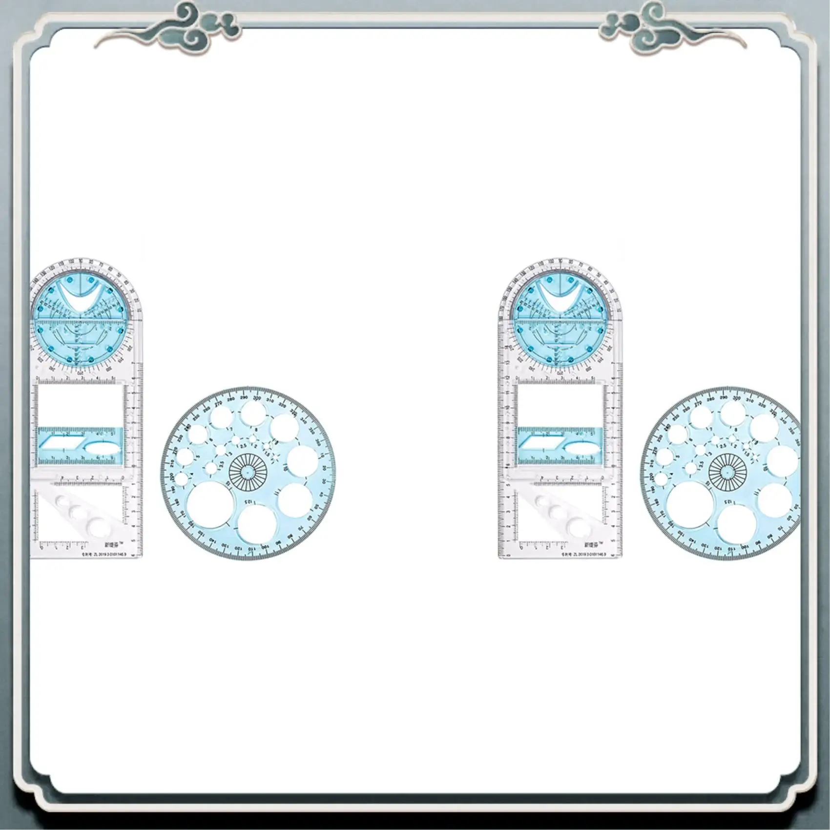 

Premium 4 Pcs Multifunctional Geometric Ruler Plastic Circle Drawing Tool Drafting Templates Clear Graphic Design Tools