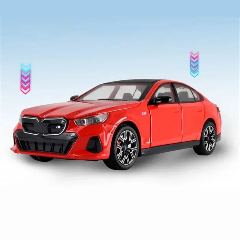 1:24 i5 M60 سبيكة لوكسي نموذج سيارة Diecasts معدن ليموزين المركبات الكهربائية النقية نموذج سيارة محاكاة ضوء الصوت هدايا الاطفال