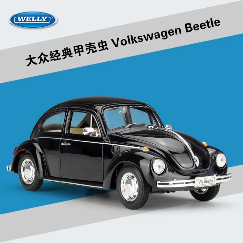 

WELLY 1:24 Volkswagen Classic Beetle Simulation Diecast Alloy Car Model Collectible Gift Ornament