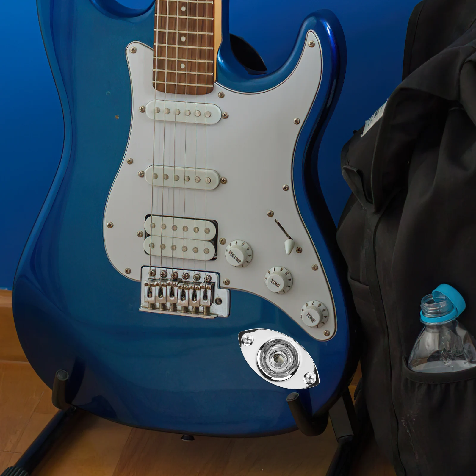 

Curved Guitar Jack Plate Socket Electric Jackplate Replace Silver Metal Hardware Guitars