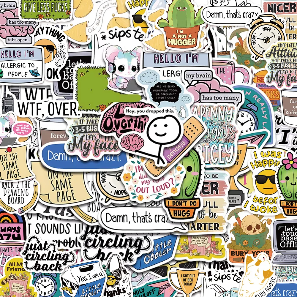 50/100PCS Creative Satirical, Humorous, Graffiti, Graffiti, Handmade Account, DIY Luggage, Skateboard, Waterproof Stickers