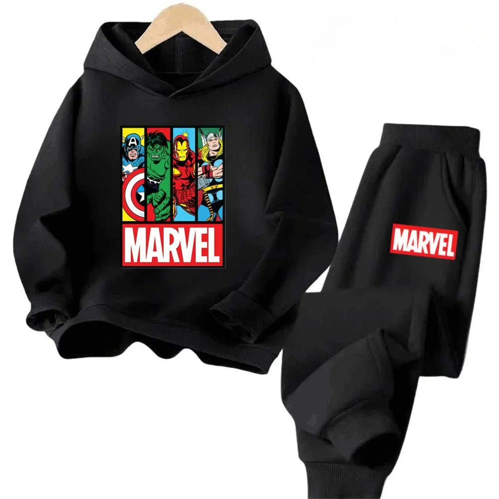 

Marvel Super Hero Boys 2PCS Hoodie Tracksuit Long Sleeve Sweatshirt Pants Casual Warm Comfortable Kids Outfit