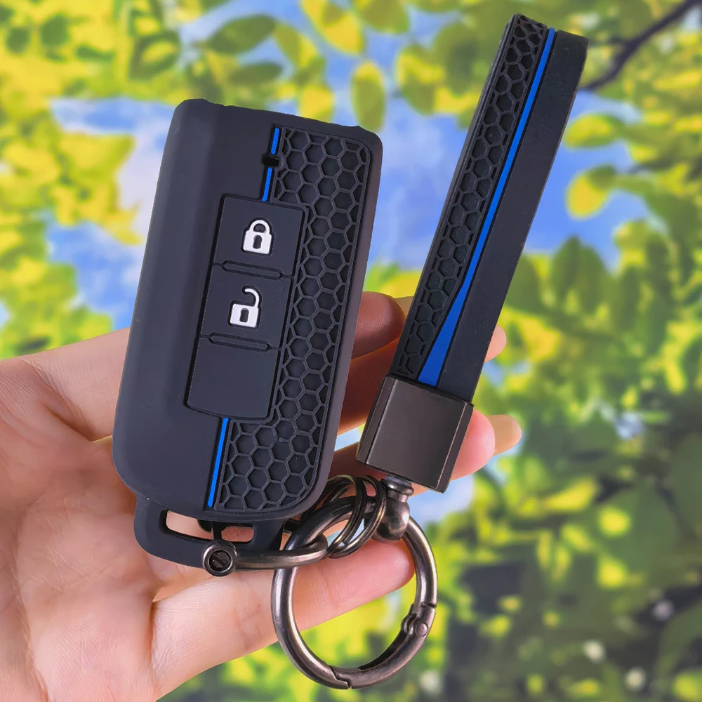 Vehicle Key Shell With Keychain for Mitsubishi Outlander Xpander Triton ASX LANCER Pajero Sport 3 Eclipse Cross L200 Fob Case