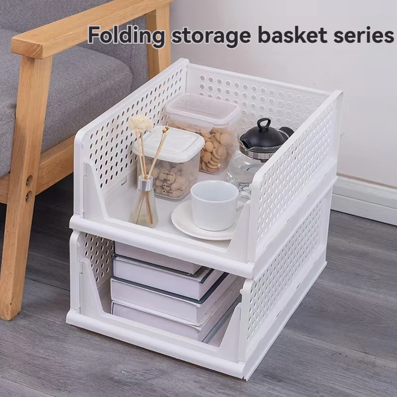 

2Pcs/ Household Clothes Storage Basket, Stackable Storage Basket, Wardrobe Organizer, Pull-Out Foldable Storage Box