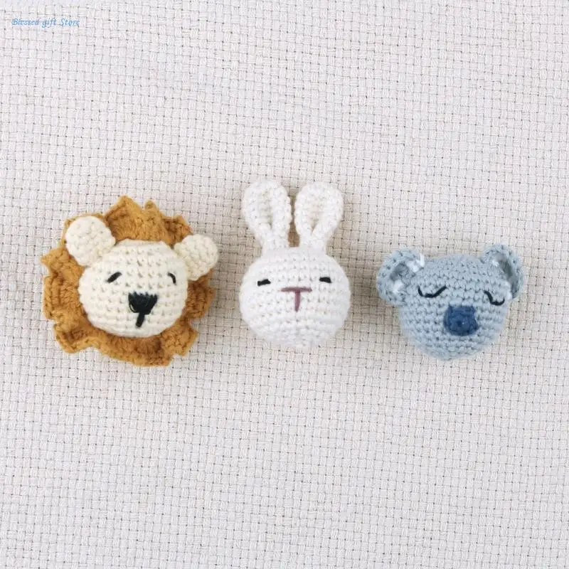 Animal-shaped Crochet Knitting Beads for Pacifier Chain Baby Photograph Props Baby Accessories Lightweight Gift