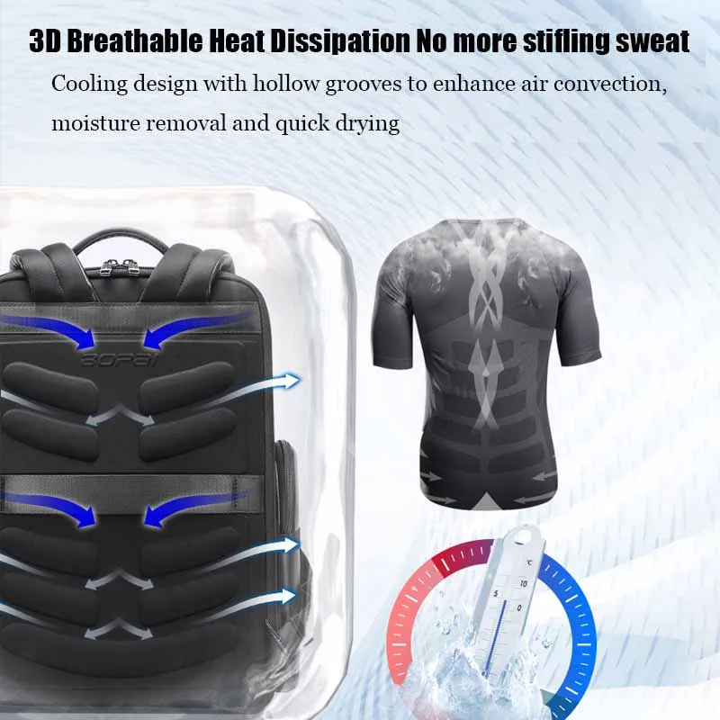 BOPAI Mochila de cuero de lujo Hombres Mochila de cuero genuino Moda de negocios Bolso de cuero de vaca Mochila de cuero casual para computadora