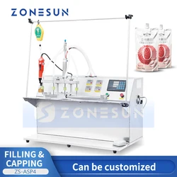 ZONESUN Spout Pouch Filling and Capping Machine Semi Automatic Stand Up Bag Doypack Packing Equipment ZS-ASP4