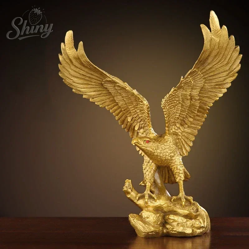 16.5 سنتيمتر النحاس معرض النسر زخرفة فنغ شوي مكتب غرفة المعيشة ديكور المنزل الحرف ديكور المنزل تمثال #3