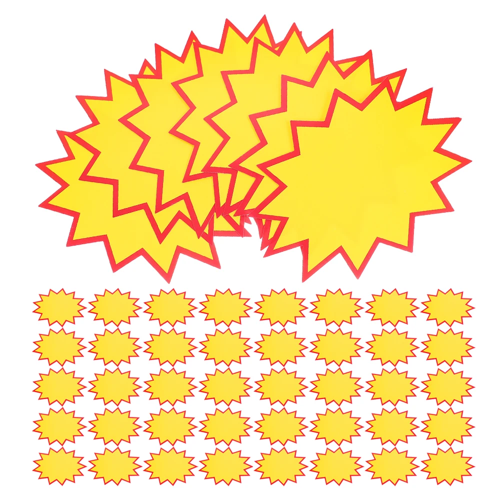 

300Pcs Blank Price Tags Star Burst Retail Sales Signage for Store Displays Sale Promotions Bakery Holiday Events Fundraising