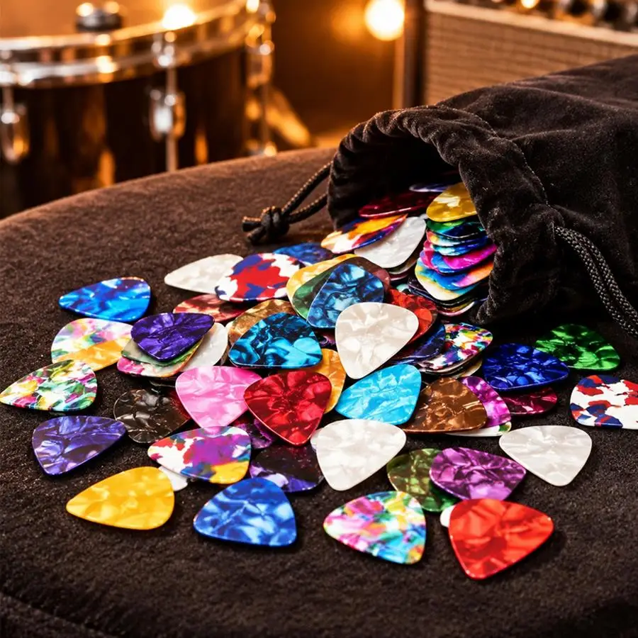 18/36/60/96pcs Guitar Picks, Celluloid Plectrum, Practical Musical Accessory for Acoustic, Electric and Bass Guitar Players, XJM