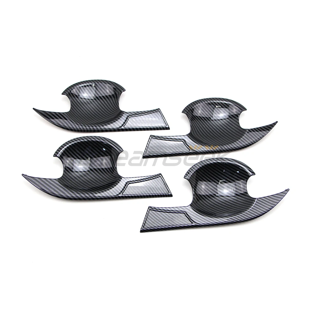 For Nissan X-Trail Rogue T33 2021+ Car Exterior Door Handle Bowl Cup Cover ABS Chrome/Carbon Fiber Style Molding Trim 4PCs
