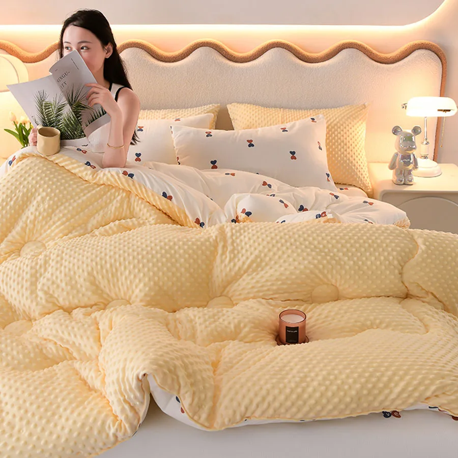 KDJEIKZ  Microfiber is thickened by 3D beanie velvet to protect the warm winter blanket by single double fall and winter