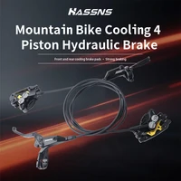 Frenos Hidráulicos HASSNS E4 con Refrigeración, 4 Pistones, para Bicicleta de Montaña, 800/1450MM con Discos de 160mm, Accesorios para Bicicleta