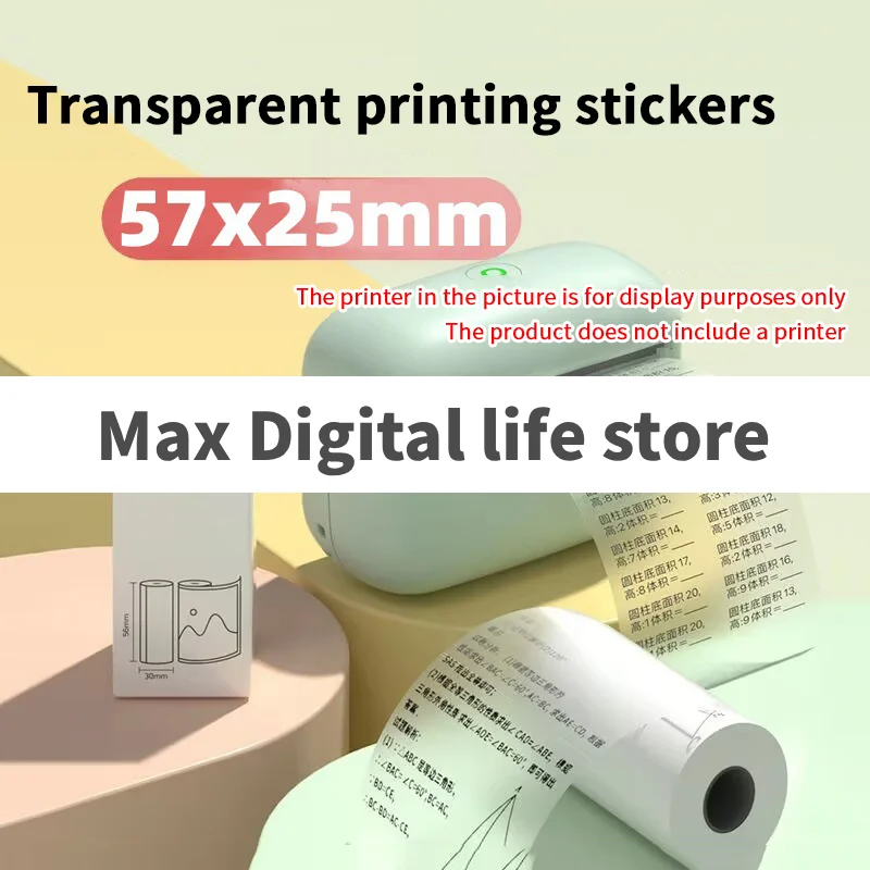 Мини-фотопринтер 57 мм, рулоны термобумаги, прозрачная наклейка для коррекции ошибок, этикетка, квитанция, купюра для перипажа A6 Impresora