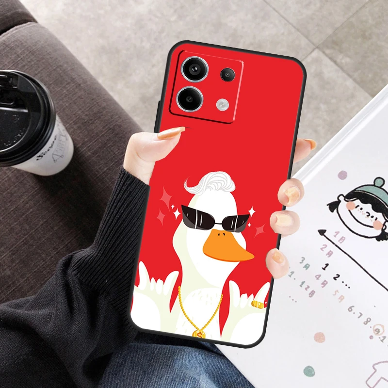 Cartoon Cute Animal Duck Cover For Xiaomi Redmi Note 11 9 10 12 13 14 Pro 10S 11S 12S Case For Redmi 10C 13C 12C 14C