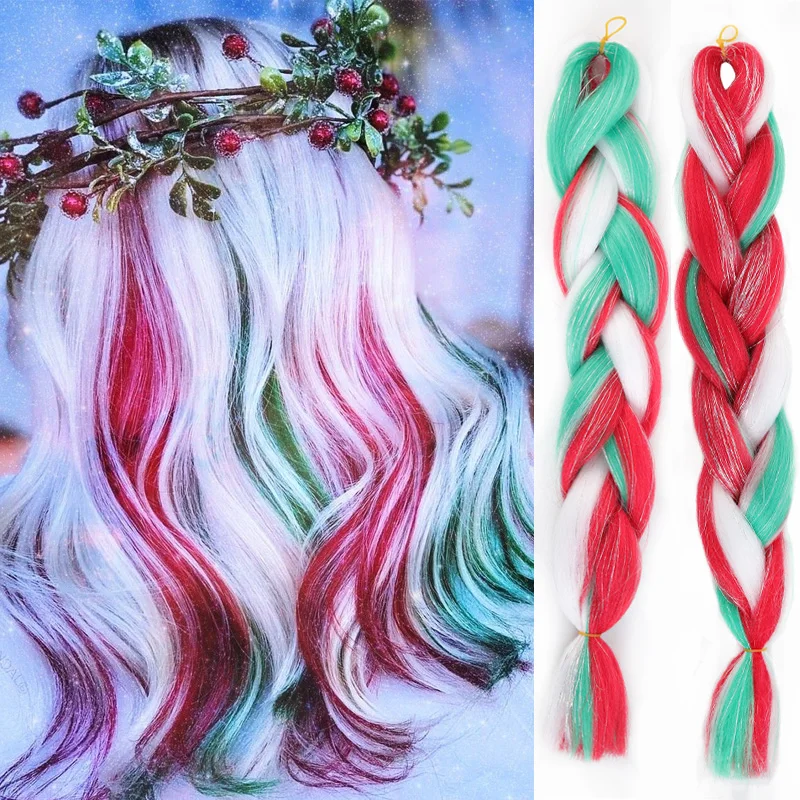 

Очень большой плетеный хвост, 47-дюймовые синтетические высокотемпературные волосы для рождественских и праздников.