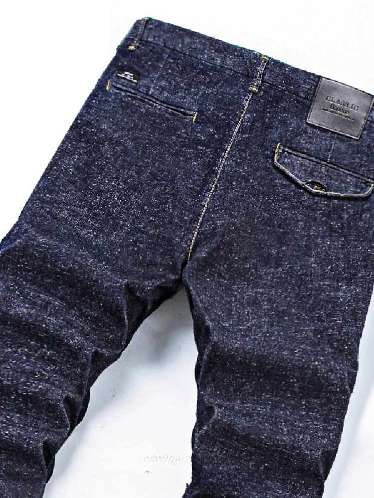 

Мужские джинсы Yezoe: зауженные, прямые, эластичные, повседневные, весна-осень, модные, трендовые, со средней посадкой, из денима