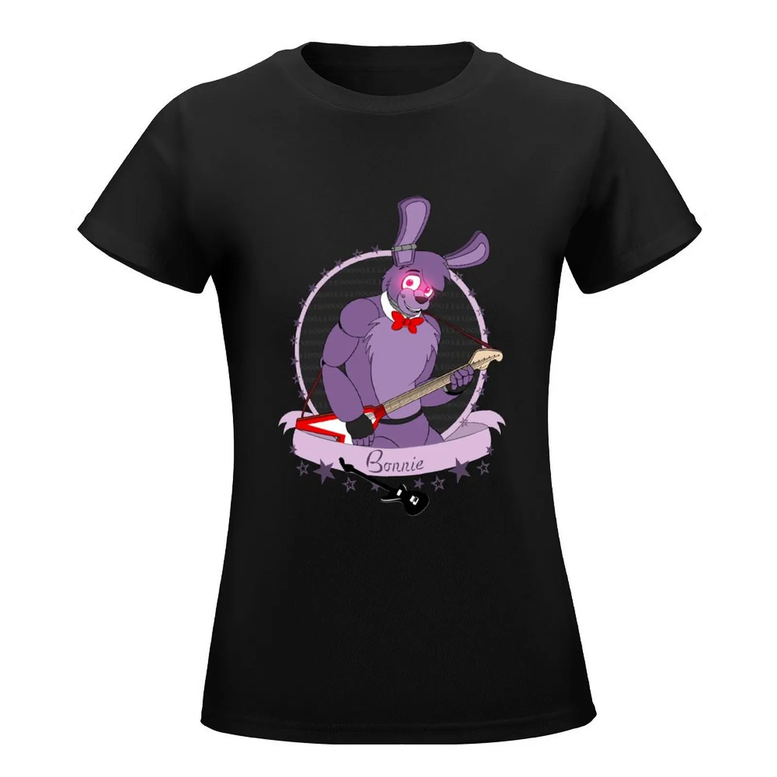 Bonnie's Guitar the Bunny T-Shirt funnys vintage cropped t shirts for Women